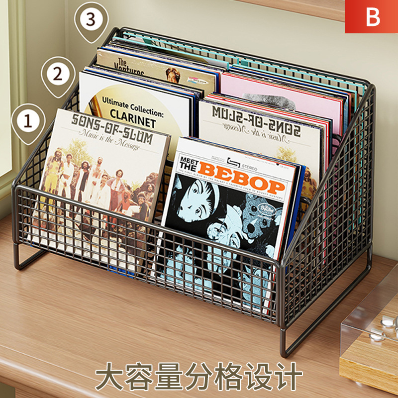 Large Size Vinyl Record Storage Display Rack Cd Rack Desktop Bookshelf Multi-Functional Game Disc Storage Box