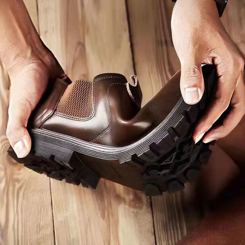 Leather shoes low-top men's shoes Spring and Autumn British style retro casual leather shoes trendy men's Martin boots leather boots tooling short boots men