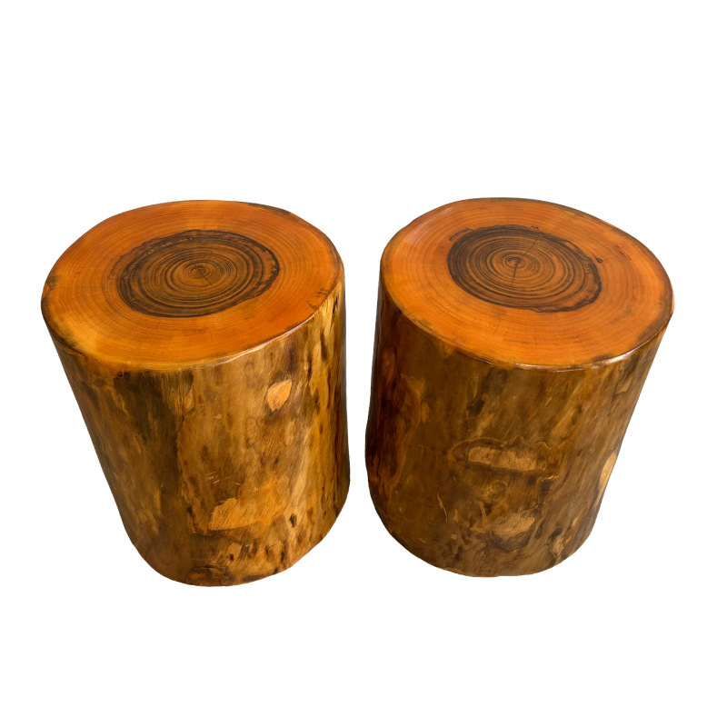 Cinnamomum camphora wooden pier tree stool solid wood pier root carving log tree stump wooden stump base coffee table round wooden stool HC