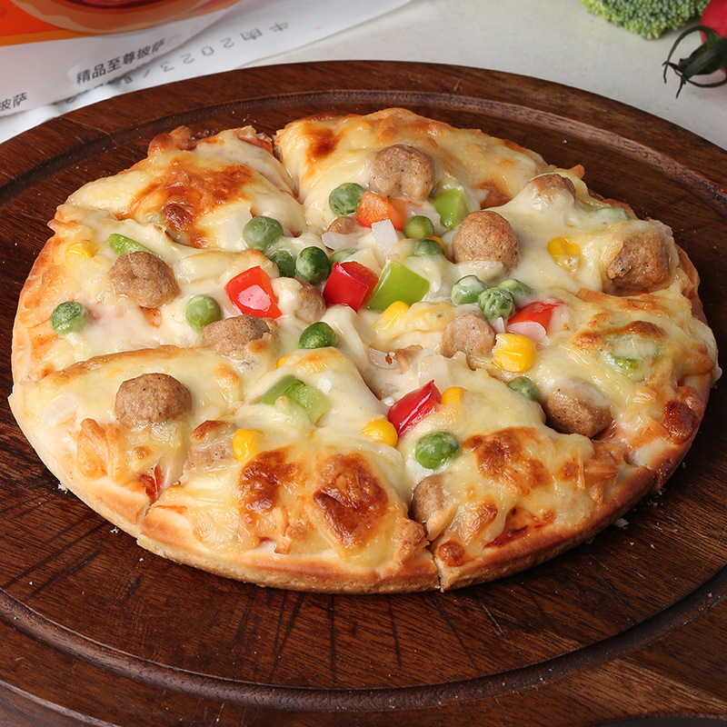 Durian pizza semi-finished heating ready-to-eat children's breakfast than beef pizza embryo air fryer with sand