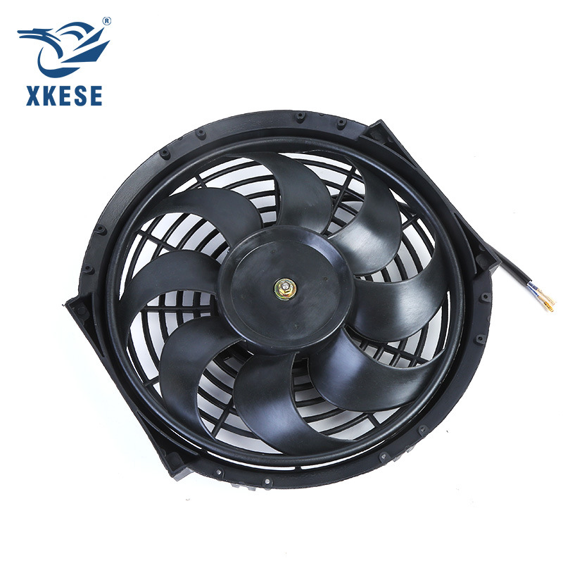 Cooling fan 12V car machine car air conditioning cooling fan 10 inch modified ultra-thin general car fan curved blade