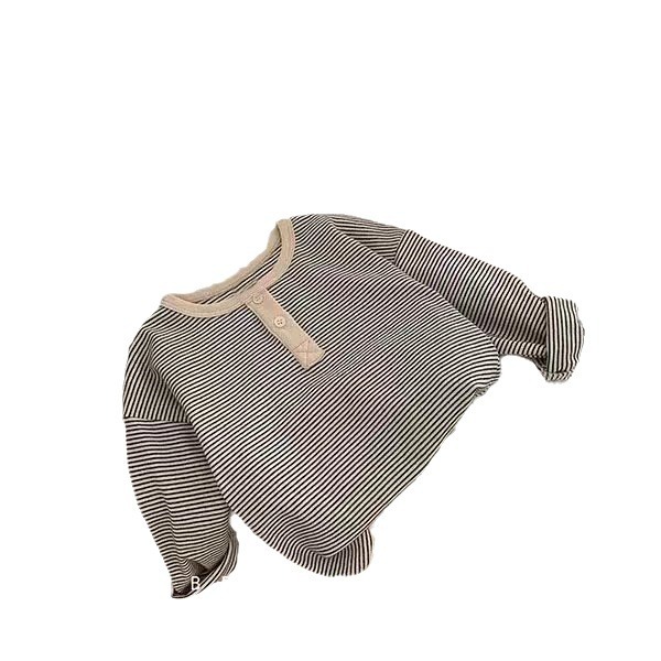 Children's Base Layer Shirt, New Autumn Style, Boys' Long-Sleeve T-Shirt, Girls' Base Layer Shirt, Striped Boys' Clothing, Children's Clothing Wholesale