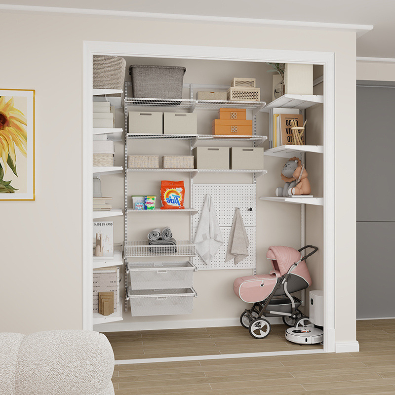 Open Cloakroom Household Bedroom Hanger Storage Storage Integral Simple Combination Formaldehyde-free Metal Wardrobe