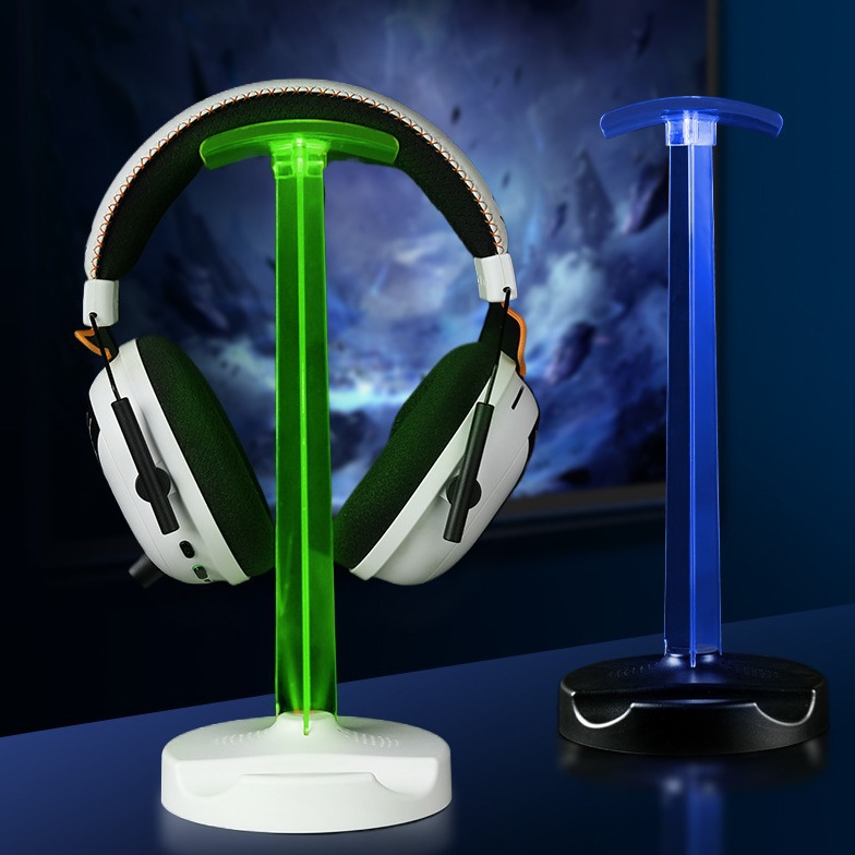 Cross-Border Headphone Stand with Transparent Light, Desktop Exhibition Display Stand, Rgb Illuminated Headphone Stand with Rgb Lighting Effect