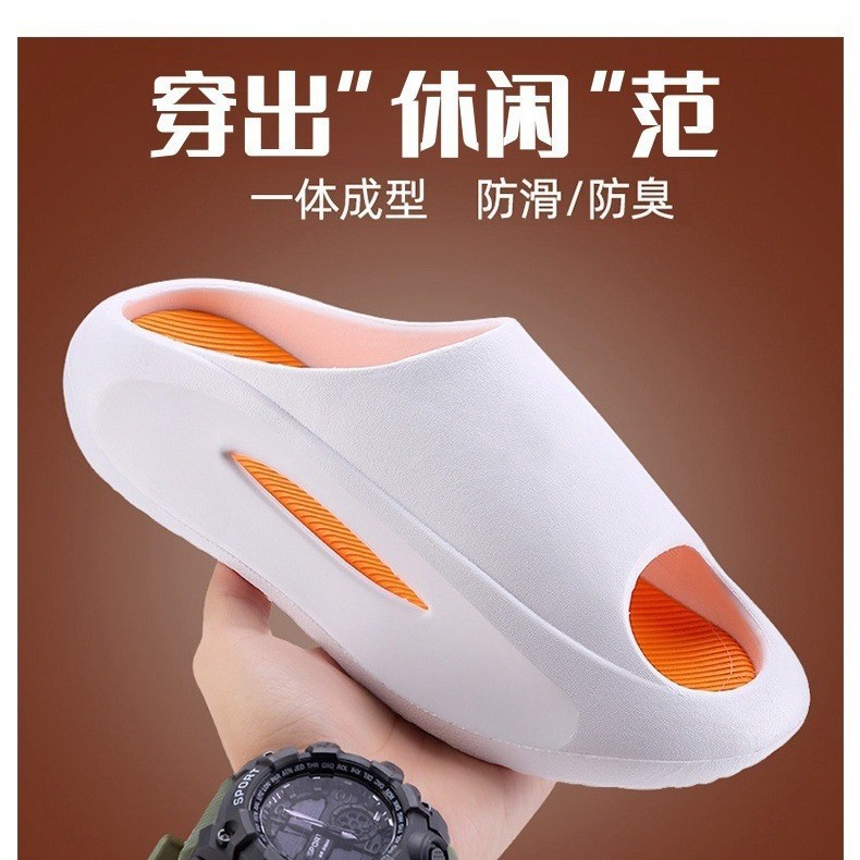 Designed for Outer Wear, Fashionable Sports Slippers, Thick-Soled, Personalized, Non-Slip, Anti-Odor, Wear-Resistant, Soft-Soled Men's Slippers Wholesale