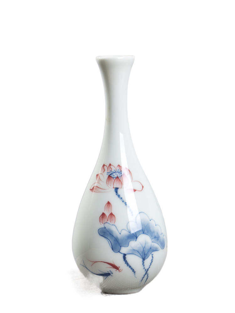 Jade Clean Bottle Tea Ceremony Flower-arranging Set Buddha Hall Supplies Dehua White Porcelain Small Vase Guanyin Bottle Buddha Zen Vase