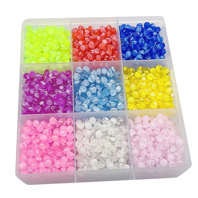 Cross-border cloud pattern tongue Nail MARBLE acrylic puncture jewelry ear bone nail 6mm marbling tongue nail replacement ball