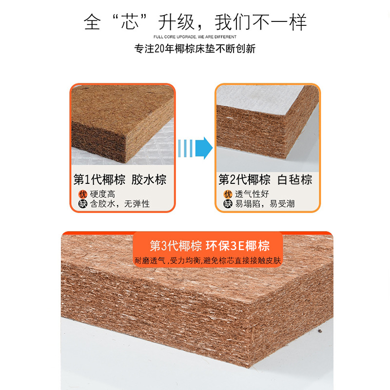 2 M round bed soft and hard latex palm mat coconut palm round mattress spine Palm foldable round simple mattress