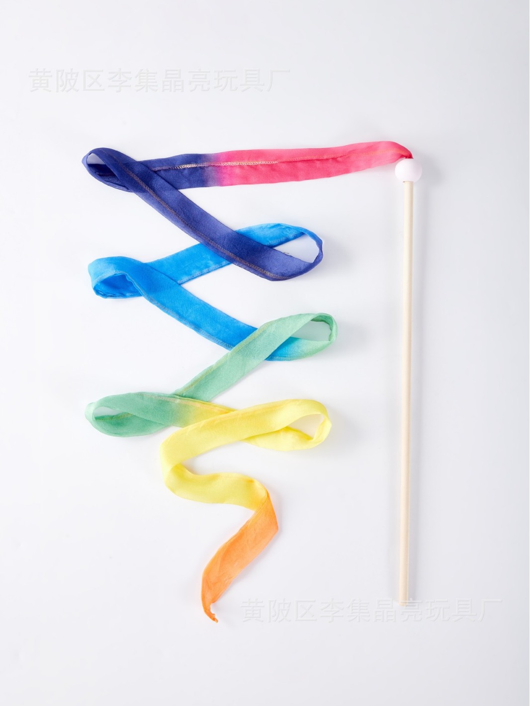 Silk Dance Ribbon Baton Gymnastics Ribbon Children Dance Performance Ribbon 2 m Long Rainbow Dance