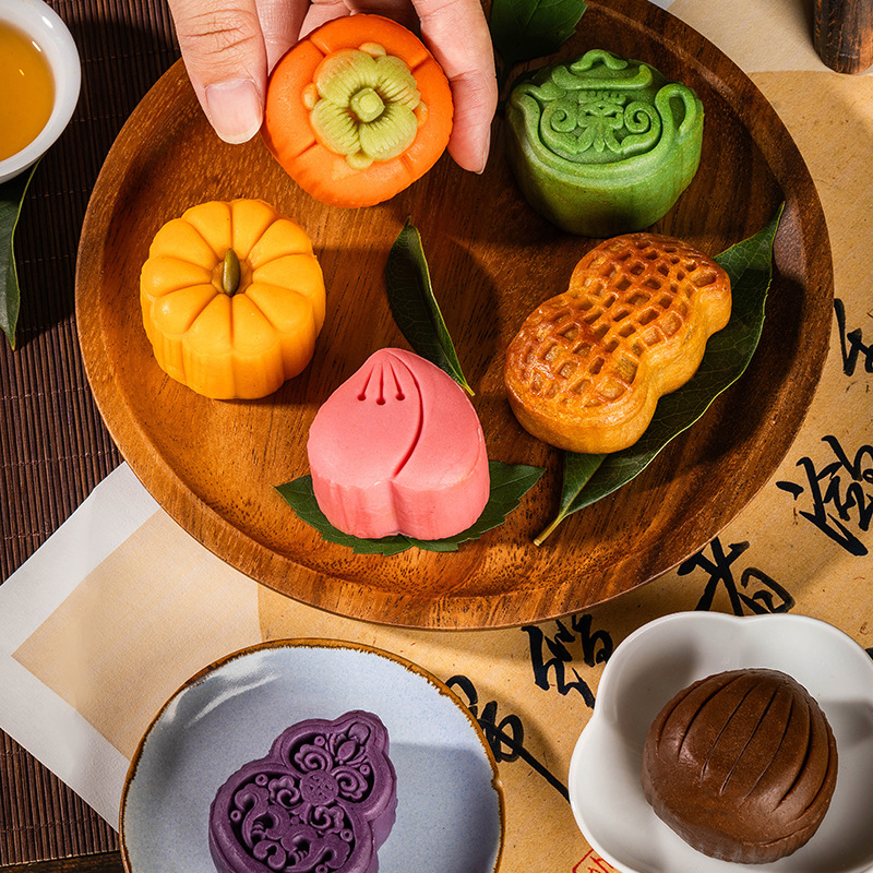 Mid-Autumn Festival New Chinese Pastry Palace Custard Flowing Dessert Table Afternoon Tea Bulk Gift Wholesale Group Purchase