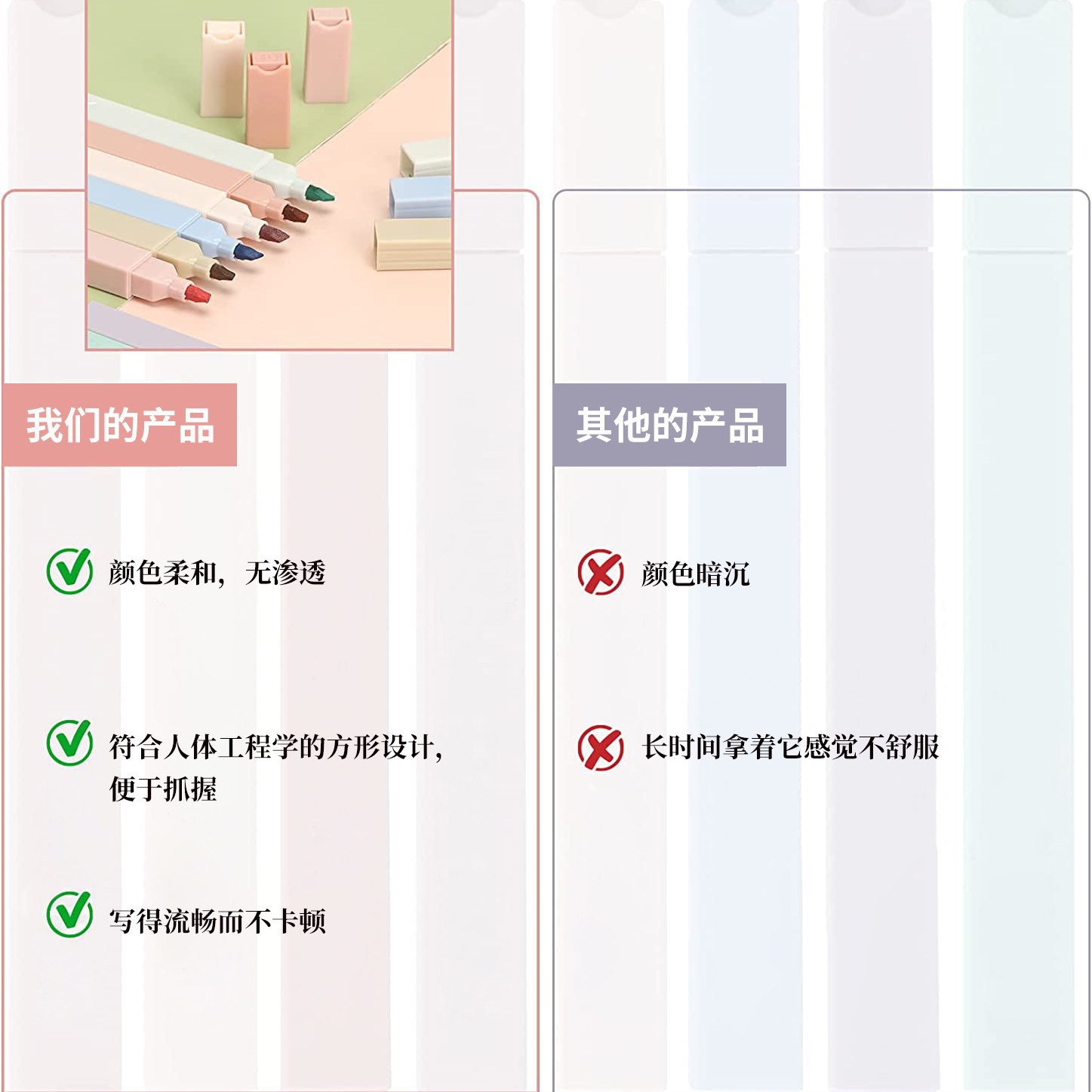 Morandi single and double head highlighter color large capacity student eye protection soft head marker hand account graffiti painting pen