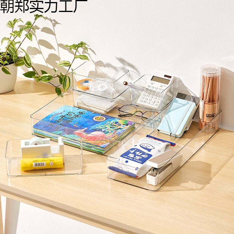 3 Kitchen Drawers with Built-In Partitions, Storage Boxes, Chopsticks, Spoons, Tableware, Sundries, Stationery, Transparent Narrow Strips of Acrylic