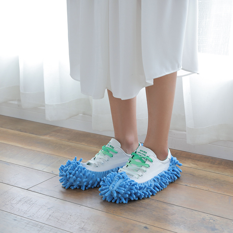 Manufacturer Wholesale Floor Cleaning Removable and Washable Mopping Shoes Chenille Lazy Mopping Slippers Cover Mop Cover