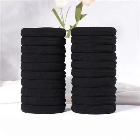 Black high elastic hair rope towel hair ring Amazon 4CM seamless hair rope Korean leather band hair accessories women wholesale