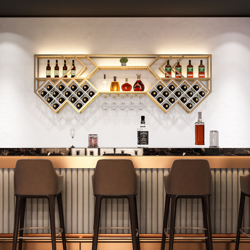 Wine Cabinet Modern Wall Hanging Simple Wall Wine Rack Wall-mounted Storage Rack Creative Restaurant Proofing Wine Wine Rack