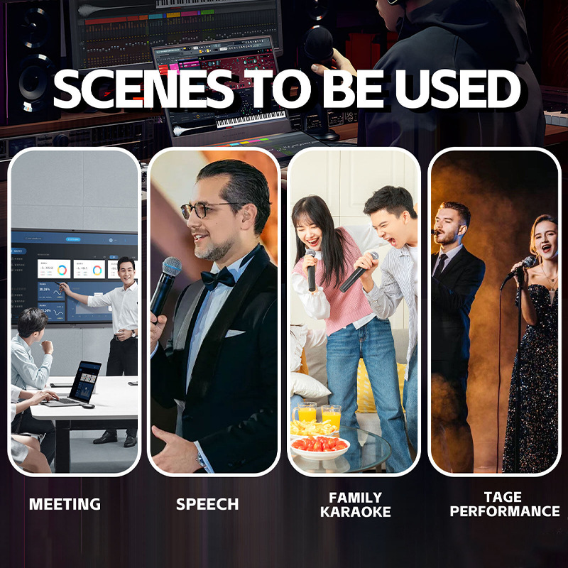 Cross-border U-segment wireless microphone family singing K-song stage sound KTV large volume professional handheld wireless microphone