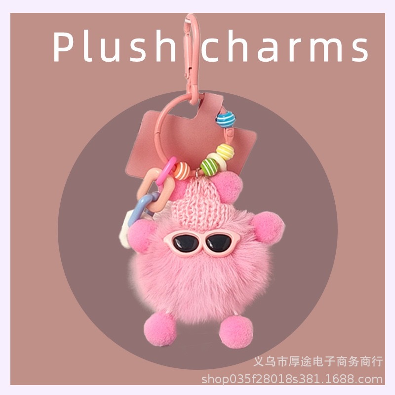 Factory imitation rex rabbit fur pendant plush key chain mobile phone pendant color practice wizard cute creative bag pendant doll