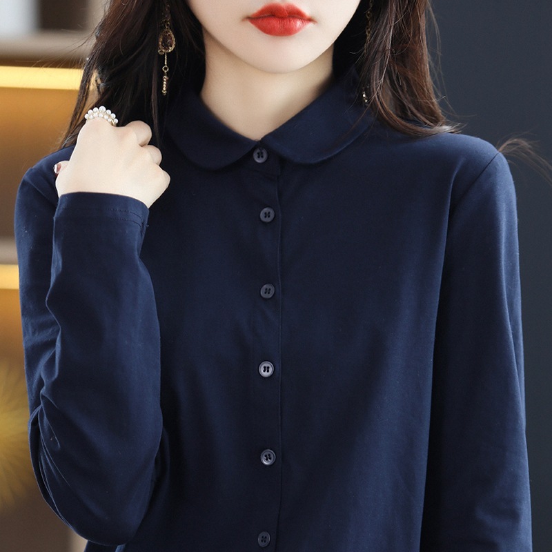 Cotton long-sleeved shirt 2023 Spring and Autumn New Western style loose shirt fashionable women's elegant Korean style top