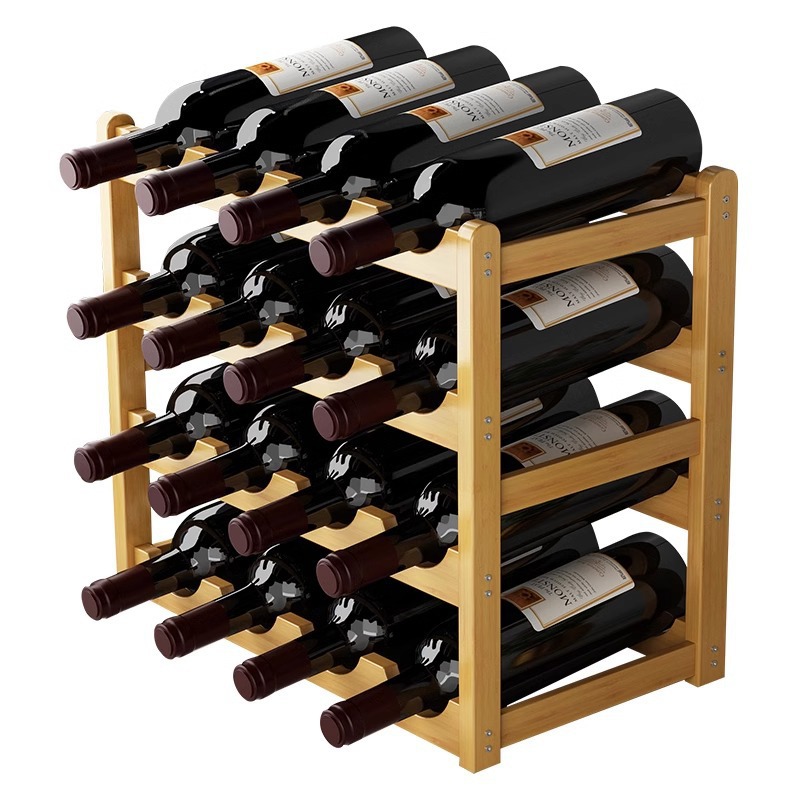 Simple Wine Rack Ornaments, Home Wine Cabinet Storage Rack, Solid Wood Living Room Wine Display Rack, Bar Wine Rack