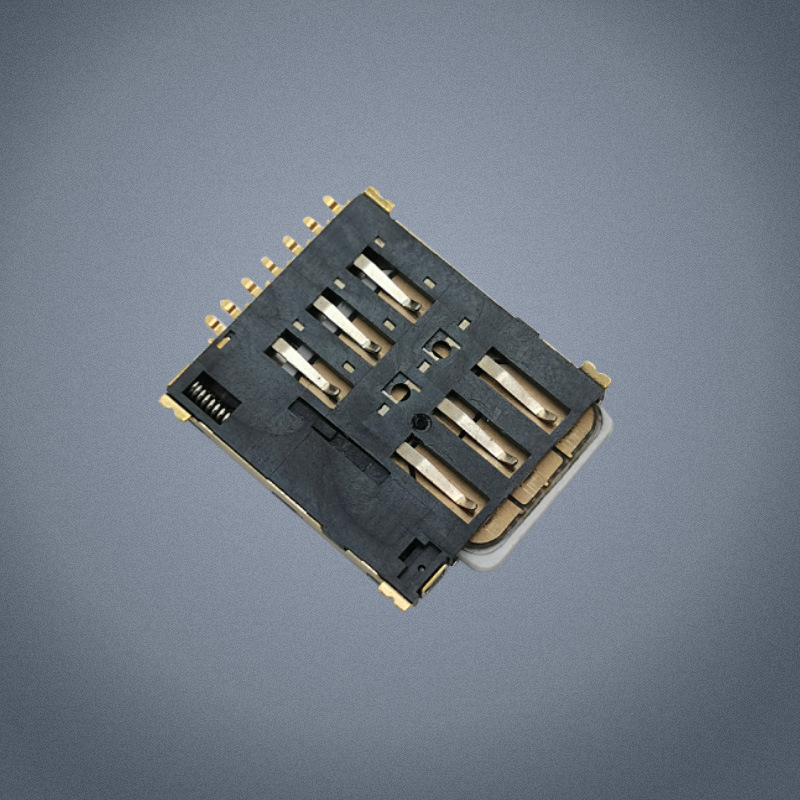 Connector sim card holder mobile phone card slot ultra-thin 1.37 high temperature C7801 self-elastic nano sim card holder