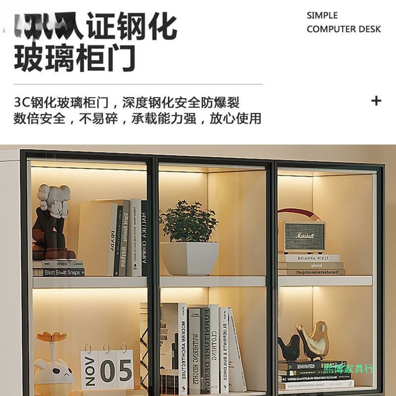 Simple Integrated Study Bookshelf Study Light Luxury Corner Desk Home Table Complete Set Study Computer Desk Solid Wood Children