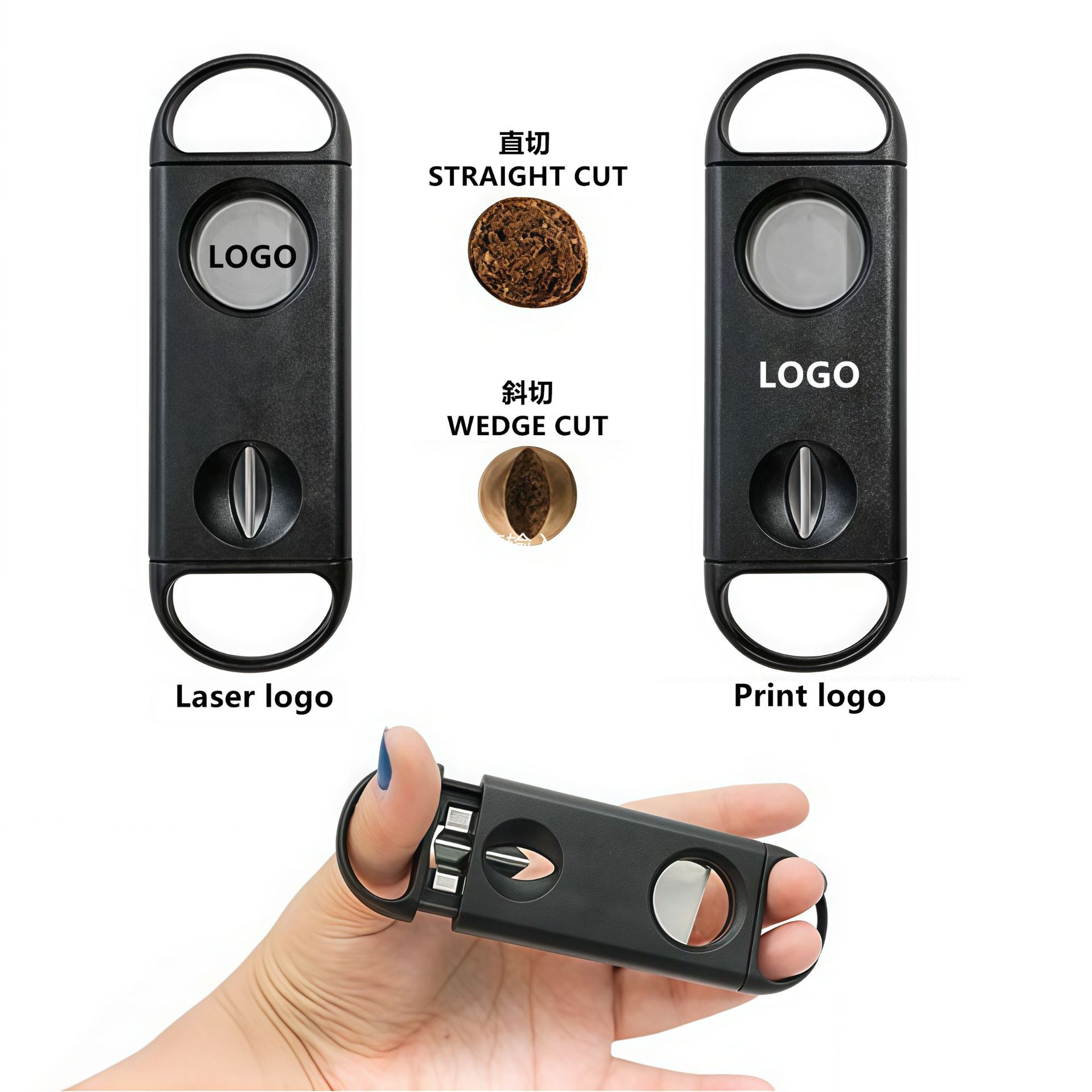 Портативные пластиковые ножницы для сигар 2 в 1, многофункциональный нож с V-образным лезвием