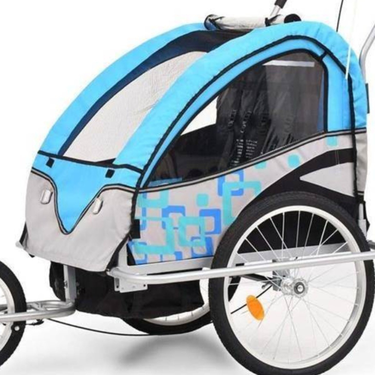 Bicycle Rear Trailer for Two Children, Foldable Hiking Cart, Suitable for Sleeping, Parent-Child Travel, and Baby Walking Rear Trailer