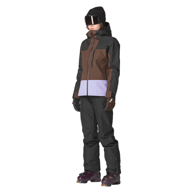 Outdoor Stand-Up Collar Splicing Windproof Sports Jacket Contrasting Color Women's Tops Jacket Casual New Ski Wear