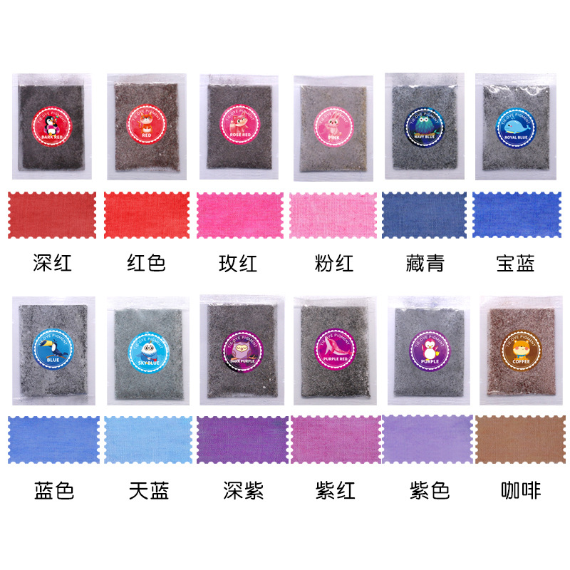 24 Colors Kidsren's Handmade DIY Tie-Dye Powder Active Tie-Dye Dye Clothing T-Shirt Silk Scarf Clothing Color-Changing Pigment Powder