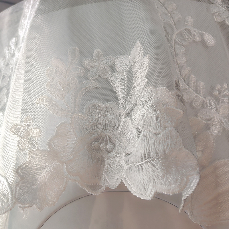 Embroidered lace tassel mesh square universal cover towel white beautiful home decoration fabric dust cover