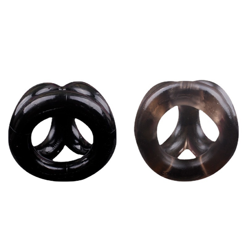Silicone Triangle Locking Ring Men's Ring Double Ring Delay Lasting Flirting Tool Sheep Eye Ring Adult Sex Products