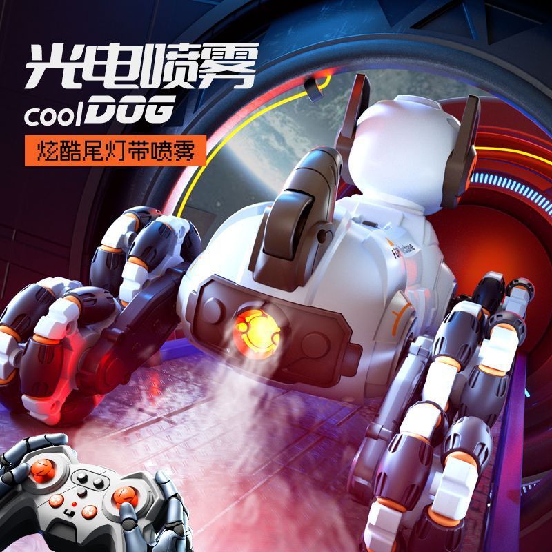 Intelligent Robot Dog Eight Wheel Stunt Deformation Remote Control Car Gesture Induction Spray Climbing Car Boy Children's Toy