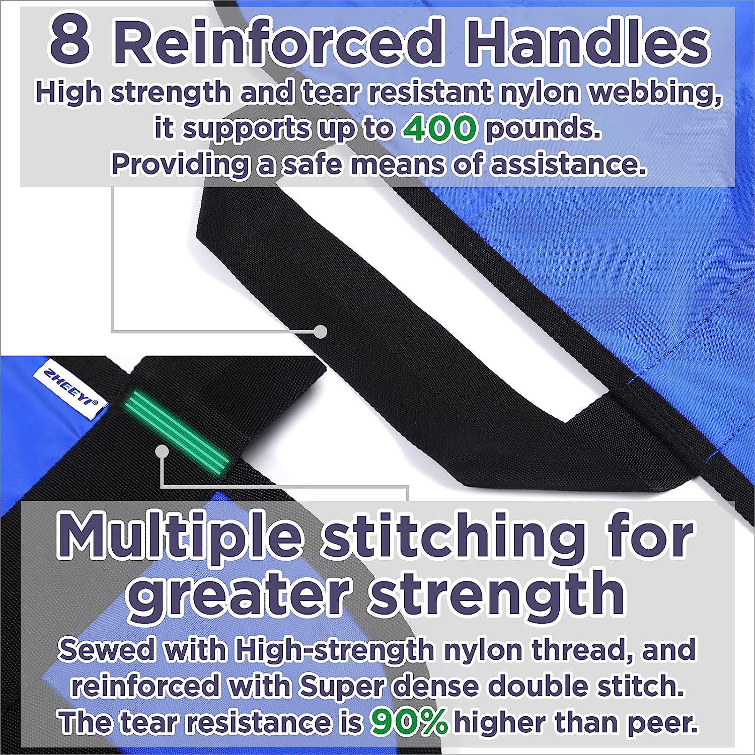 Cross-Border Multi-Handle Mattress, Lightweight Waterproof Breathable Thickened Positioning Mattress, Lifting Medical Transfer Pad