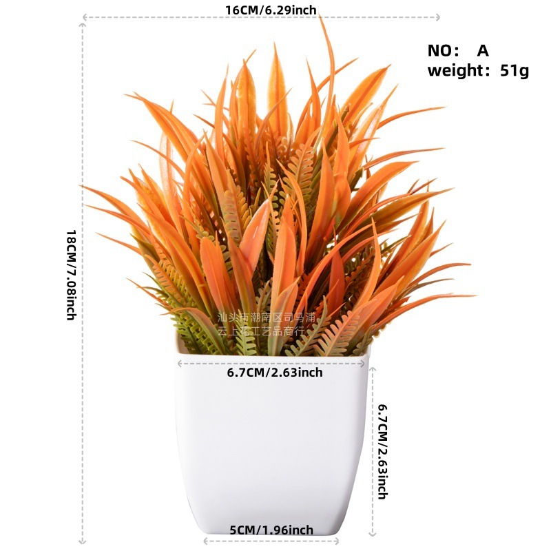 Artificial Autumn Color Creative Mini Potted Plants Artificial Flowers Home Indoor Living Room Desktop Decoration Ornaments European Style