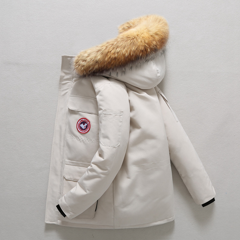 Cross-Border Men's down Jacket, Men's Workwear, Thickened, Youth Trendy Casual Winter Jacket for Men and Women, Couple's Warm Coat, Trendy