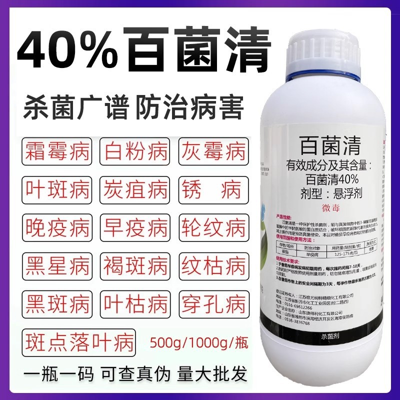 40% Chlorothalonil Pesticide Fungicide Downy Mildew Anthracnose Leaf Spot Early Blight Fruit Tree Vegetable Flower General