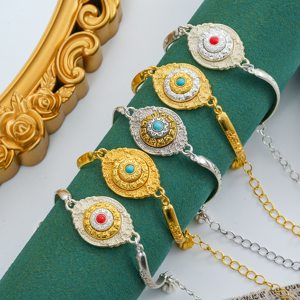 Кулон с мантрой, ретро украшение, браслет из сплава