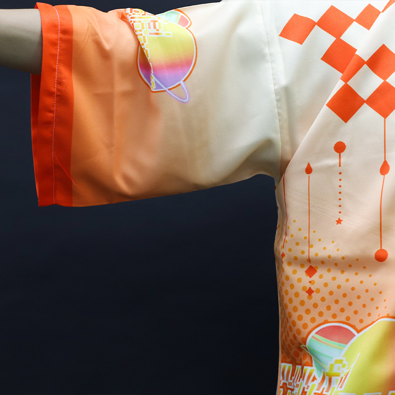 Comic Convention Cosplay Costume Unisex Feathered Cartoon Anime Printed Short-Sleeve Kimono T-Shirt Custom Wholesale