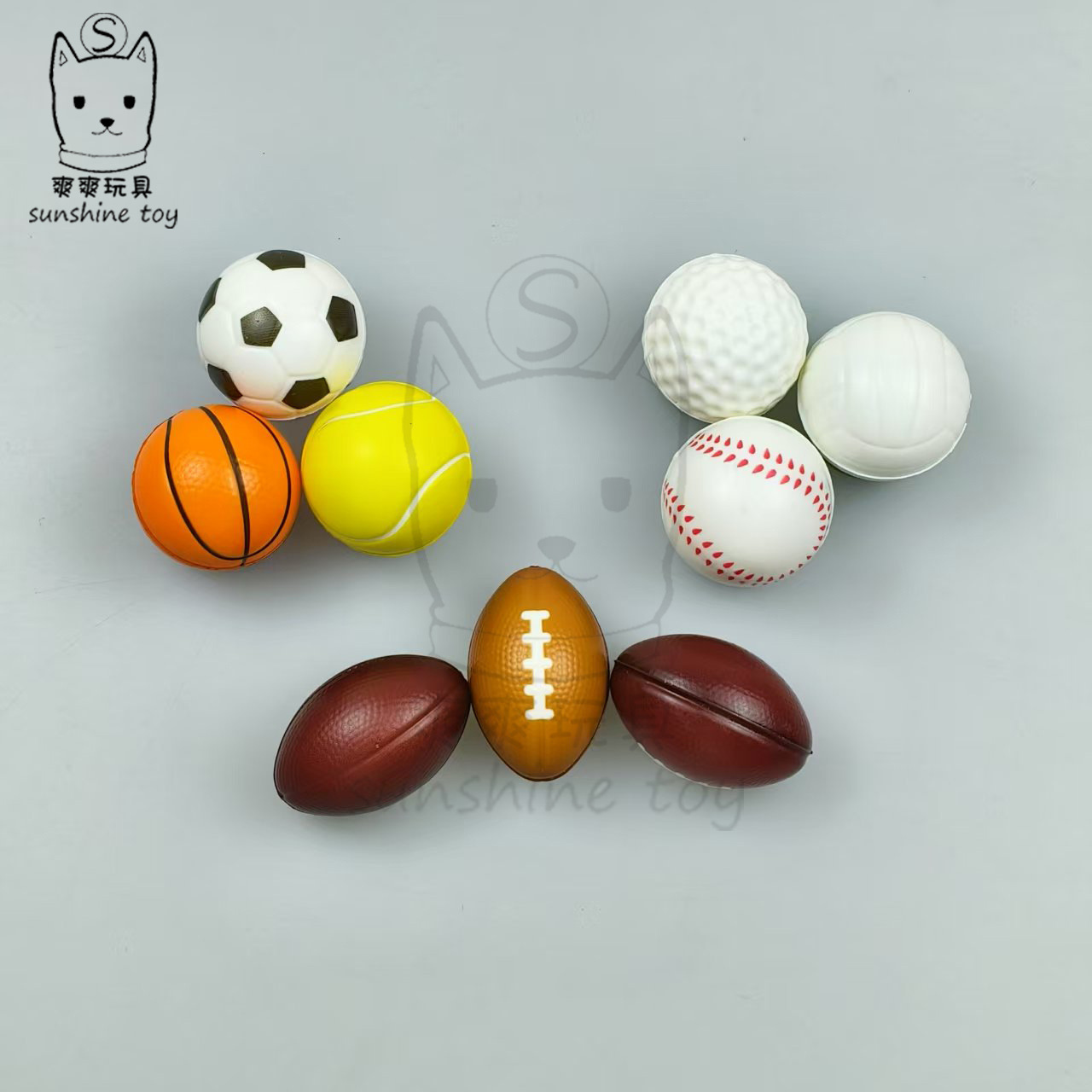 Amazon's Popular Mini Foaming Sponge Decompression Basketball Spray Paint Pu Brown Rugby 4cm Football Bouncy Ball