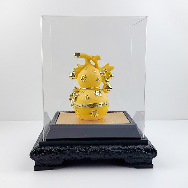 Hot-Selling Velvet Sand Gold Baifu Linmen Gold Gourd Ornaments Creative Chinese Live Broadcast Popular Products