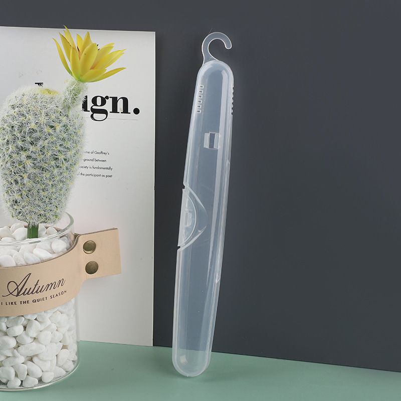 Portable wash set box with buckle toothpaste dental appliance tongue scraper box transparent PP plastic storage toothbrush box