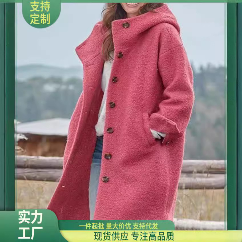 Casual 2025 Autumn Street Trendy Windbreaker Long Sleeve Winter Loose Women's Coat Foreign Trade Cross-Border Wholesale