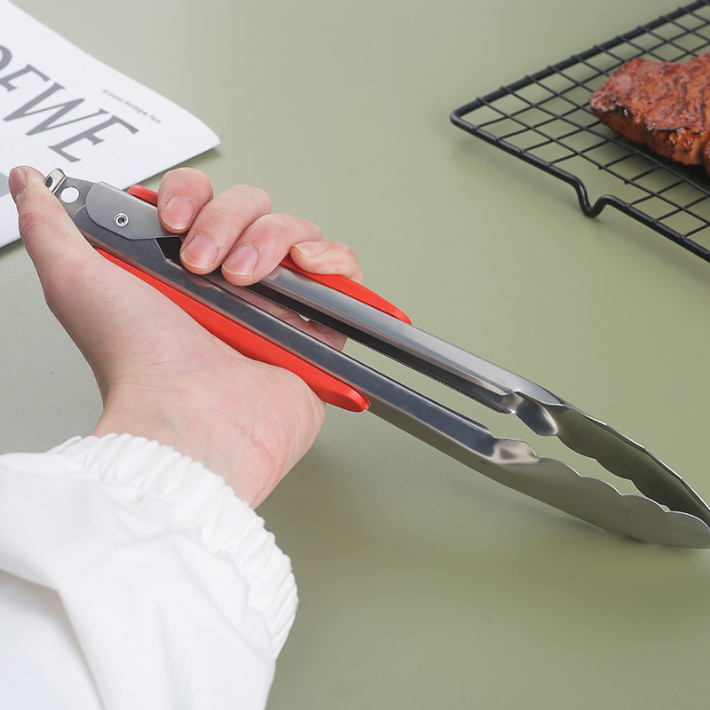 Multi-functional stainless steel food clip household food clip with Handle Kitchen Bread clip popular barbecue clip steak clip