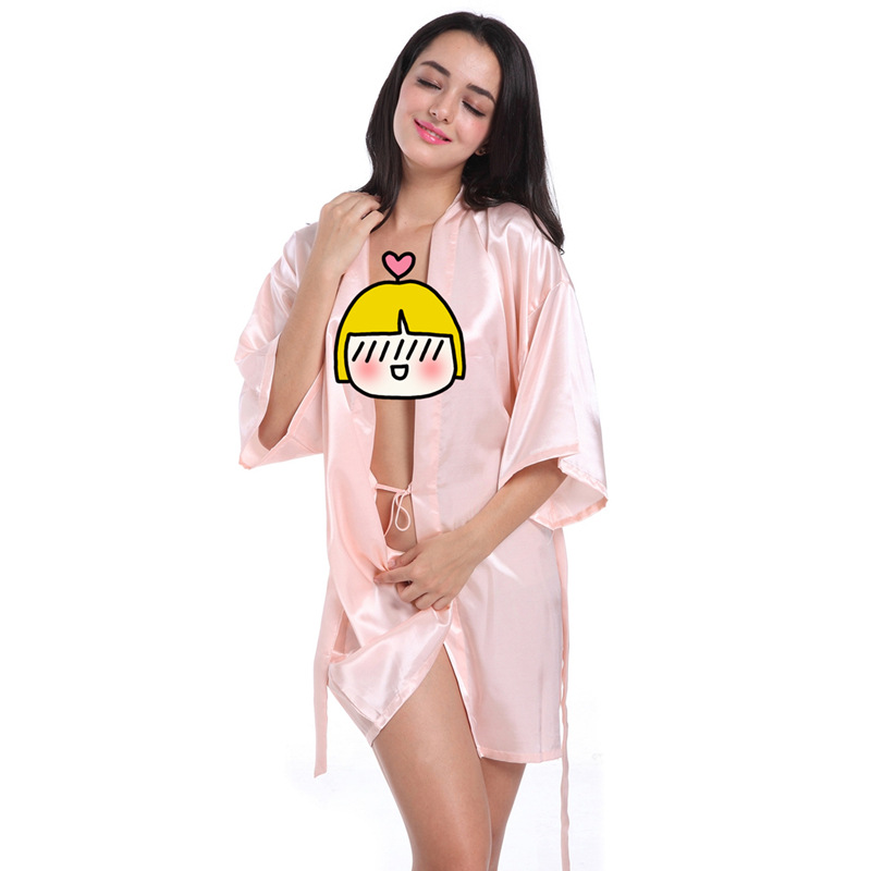 Gold-Stamped Maid of Honor Wedding Cardigan Robe, Summer Thin Chief Bridesmaid Robe, Imitation Silk