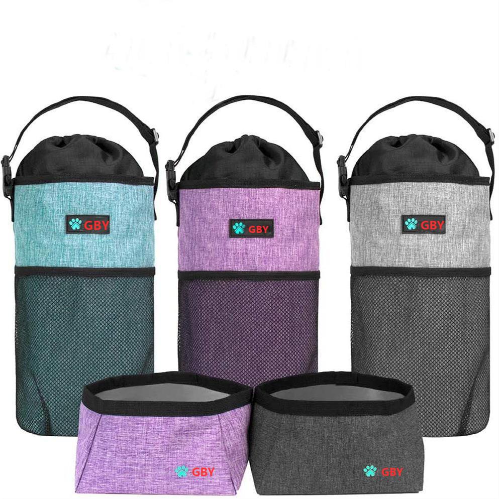 Индивидуальный комплект из 2-х сумок для корма собак из оксфорда, сумка для чайника, многоцветная сумка для хранения лакомств для домашних животных