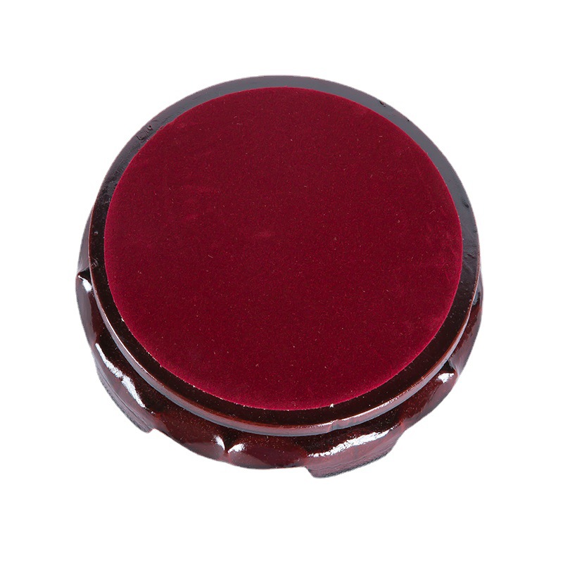Base Wholesale Round Wooden Base Fish Tank Strange Stone Buddha Statue Vase Flower Bonsai Sticker Red Cloth Wooden Base