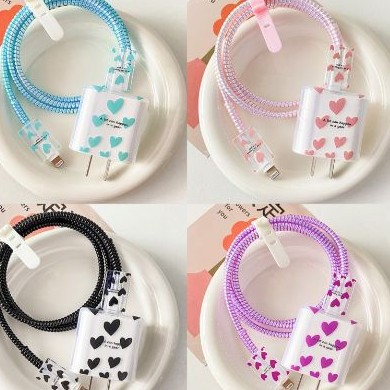 Simple letter color love for Apple charger 20w charging headgear protective cover data cable protective buckle
