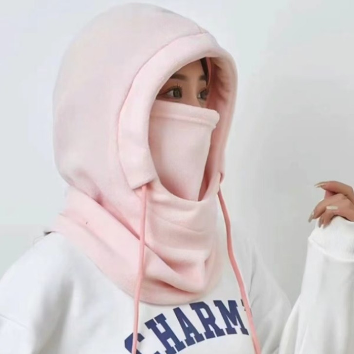 Winter Cycling and Skiing Hat, Neck Scarf, Mask, One-Piece Anti-Cold and Anti-Freeze Fleece-Lined, Thickeneded Warm Headgear, Windproof Mask