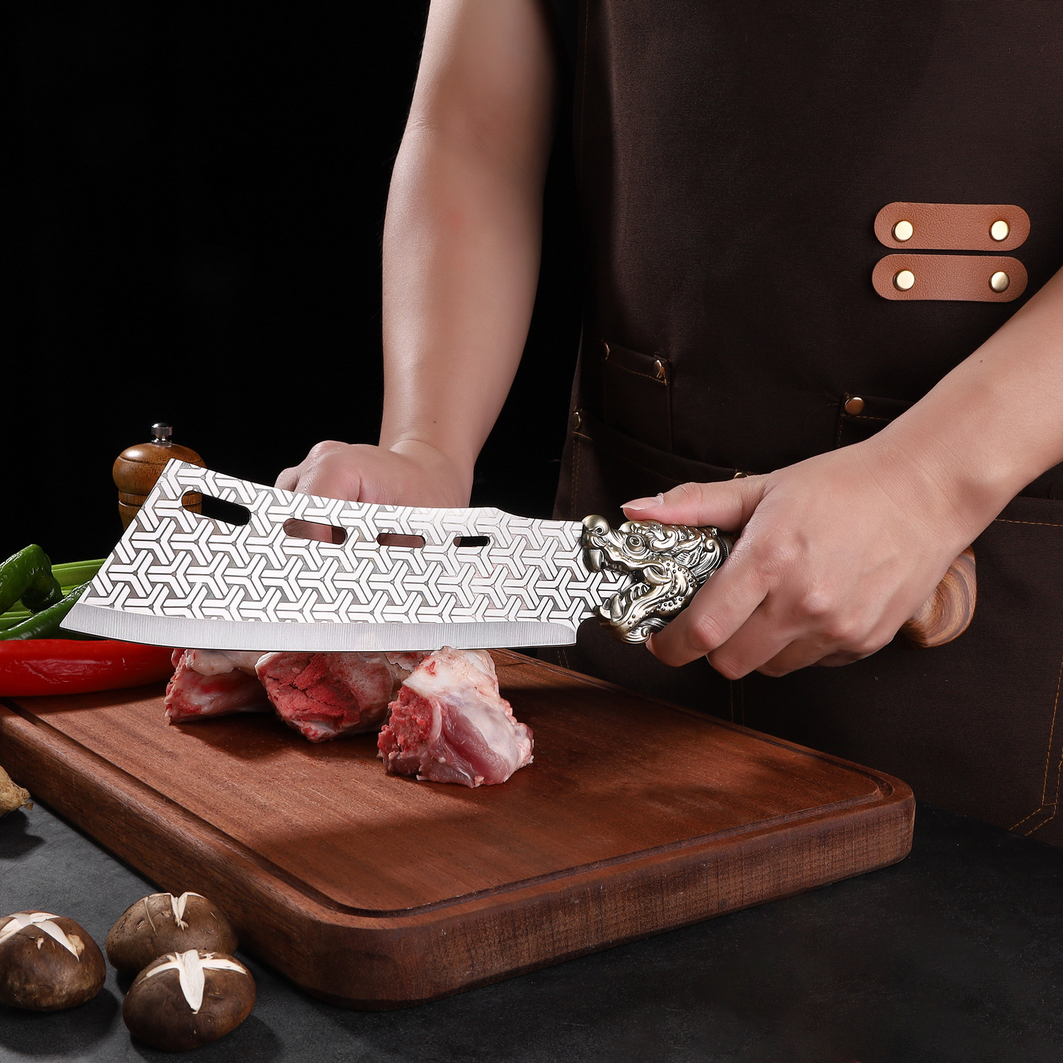 Cross-border direct selling net red products Longquan kitchen knife bone cutter sharp household outdoor bone cutter kitchen bone cutter