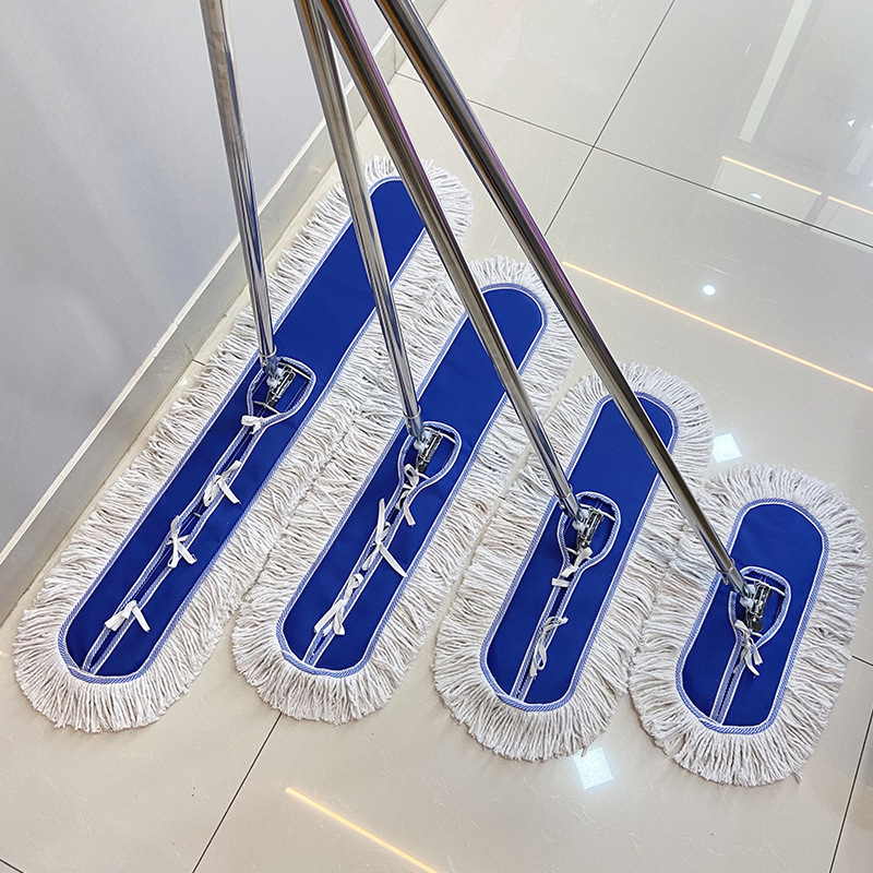 Flat Mop Large Dust Push Hotel Factory Household Large Mop Flat Mop Cotton Thread Floor Mop 406080 Row Mop Dust Removal